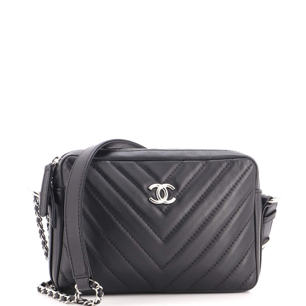 Chanel Small Promenade Camera Bag Chevron Lambskin
